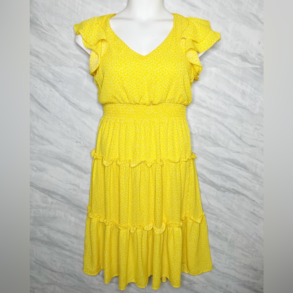 Sienna Sky Yellow Floral Dress Small
